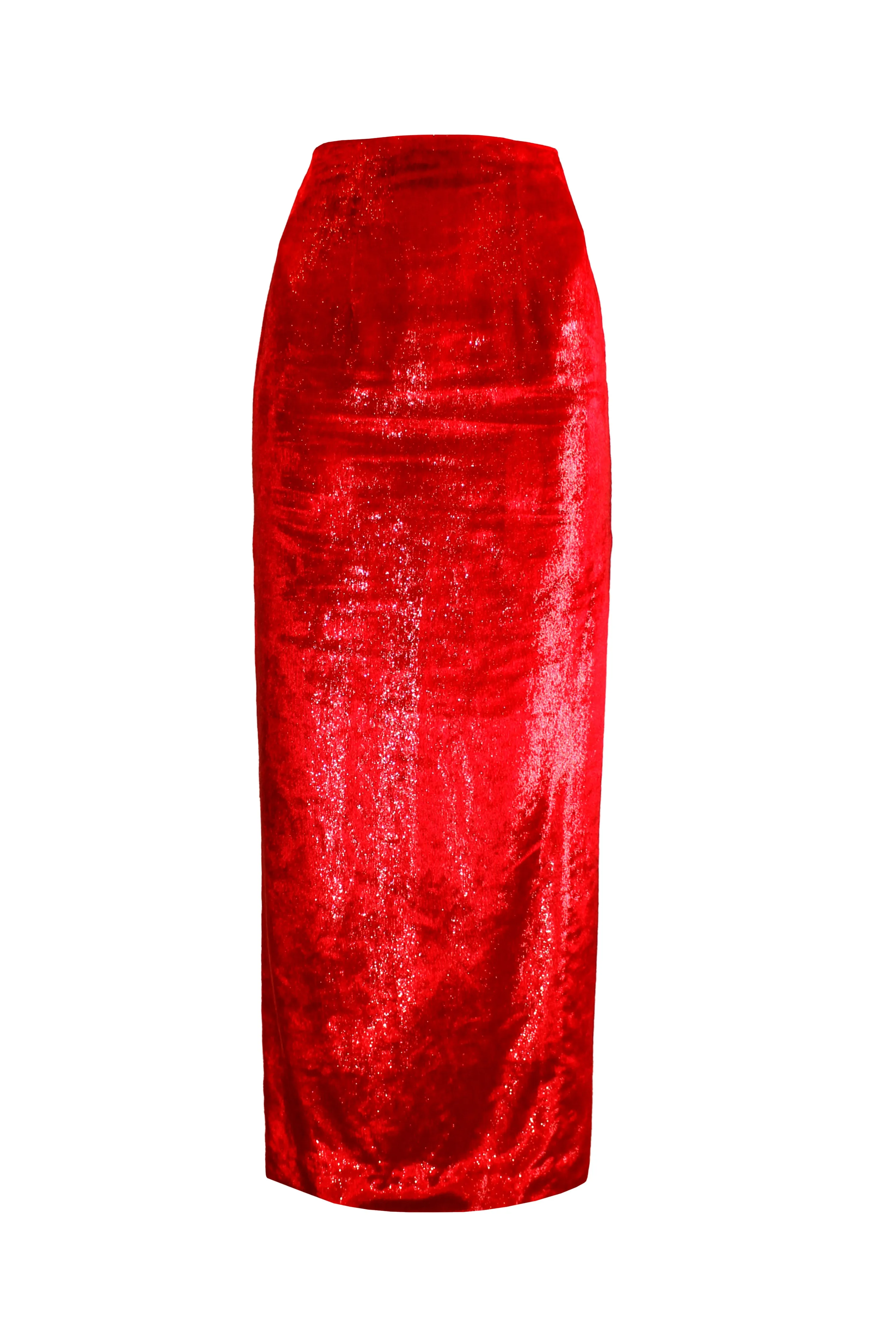 Lurex Velvet Maxi Skirt sold by L’momo