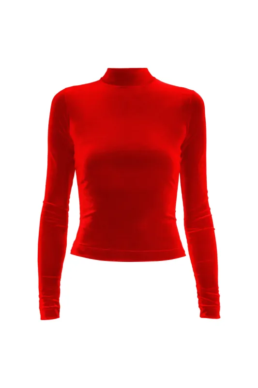 Velvet Turtleneck Top sold by L’momo