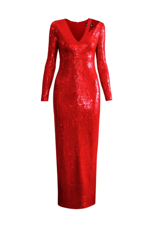 Long Sleeve Sequin Gown sold by L’momo