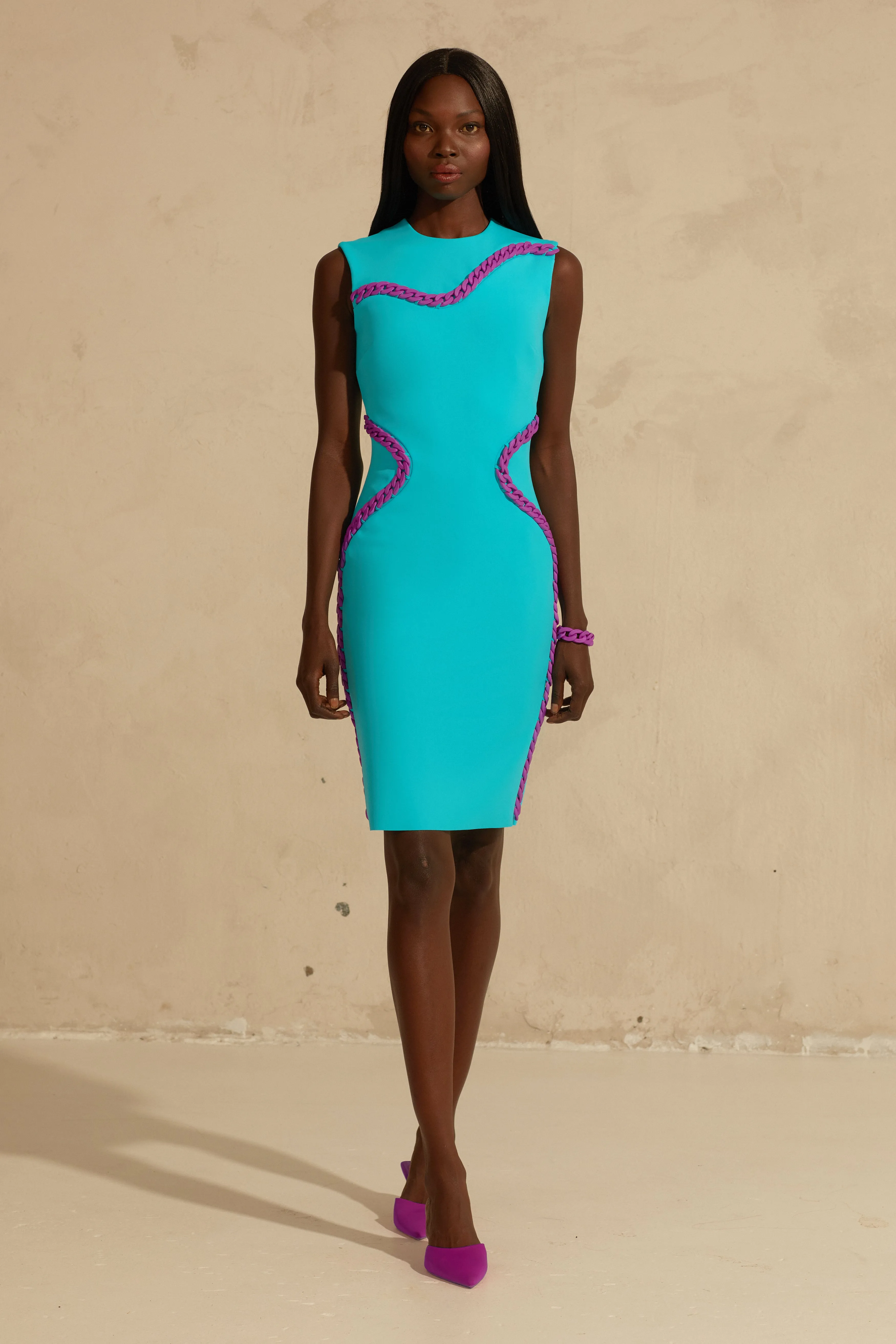 Clean Cut Dress with Chain Accents sold by L’momo product image thumbnail 2