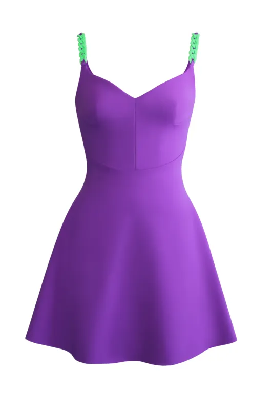 Sweetheart Mini Dress with Chain Straps sold by L’momo