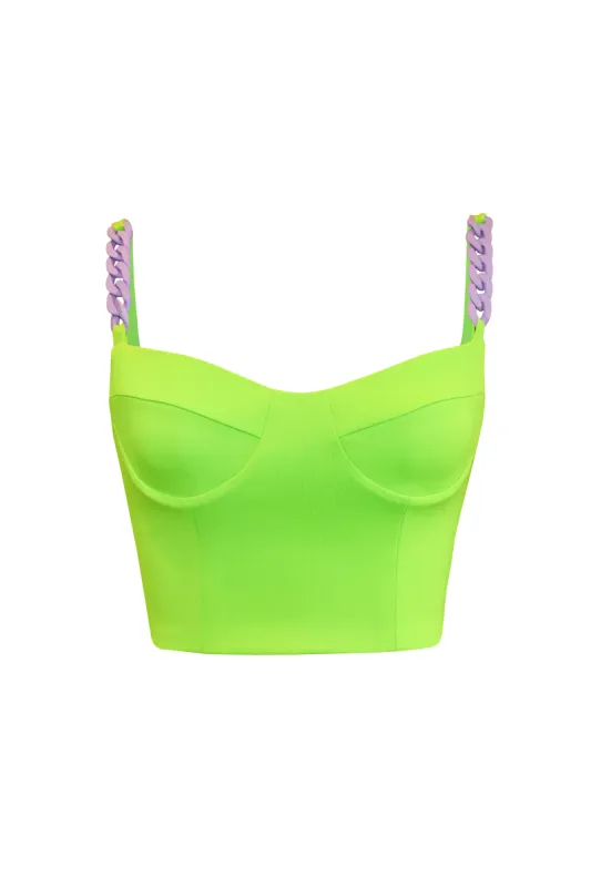 Bustier Top with Chain Straps sold by L’momo