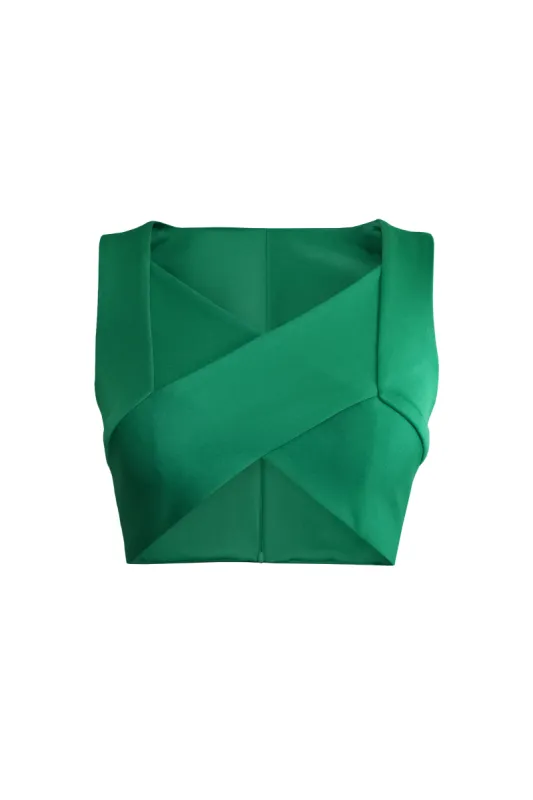 Cross Front Cropped Top sold by L’momo