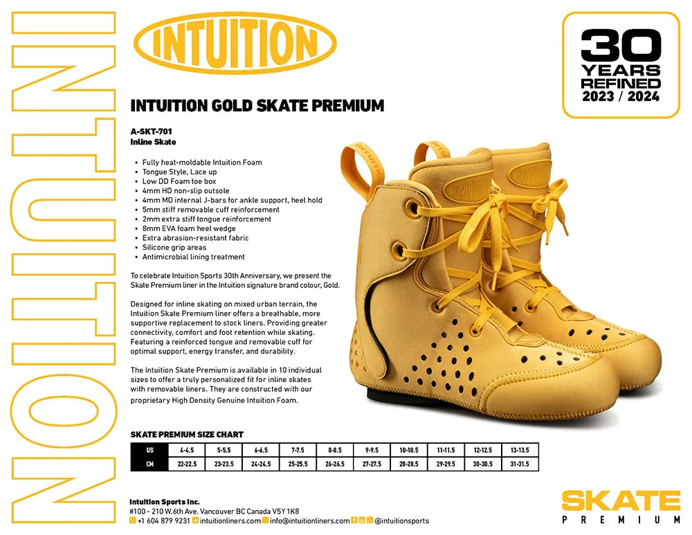 INTUITION PREMIUM SKATE LINER - GOLD sold by Them Skates product image thumbnail 5
