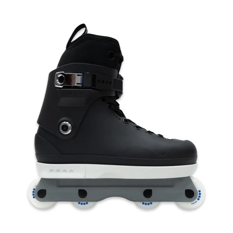 909 BLACK COMPLETE - INTUITION PREMIUM - GREY FRAMES - WHITE SOULS made by Them Skates