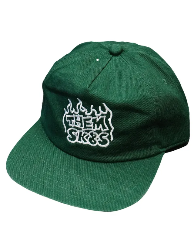 THEM SKATES - FIRE - SNAPBACK - HAT - OLIVE made by Them Skates