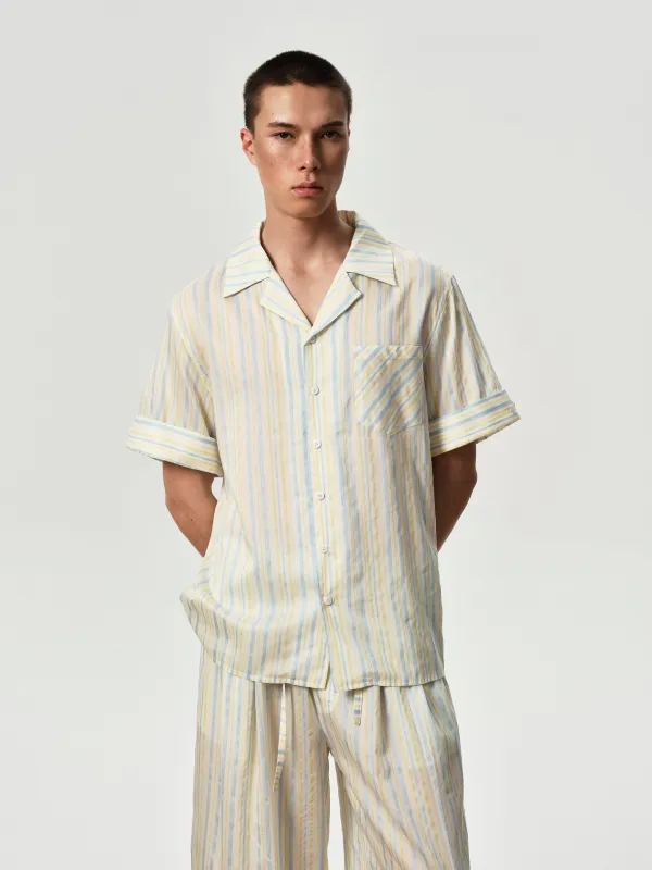 Sun Stripe Resort Shirt made by YHONE