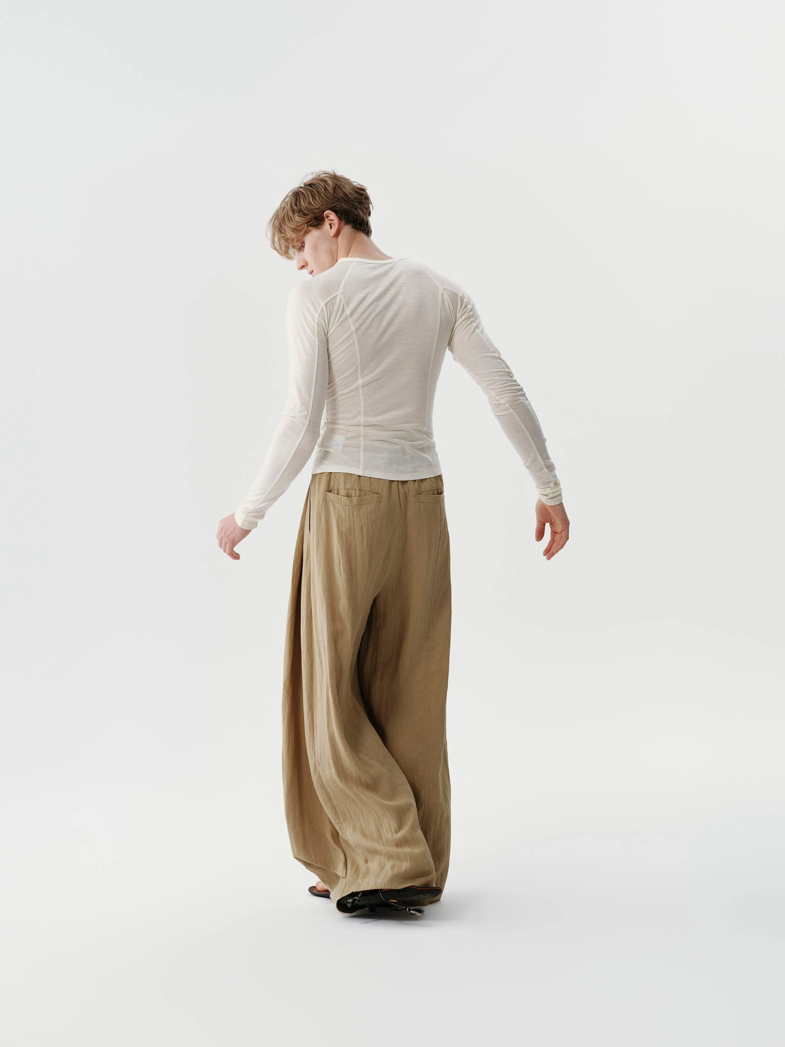 Drape Pleated Pants — Sand Beige sold by YHONE product image thumbnail 5