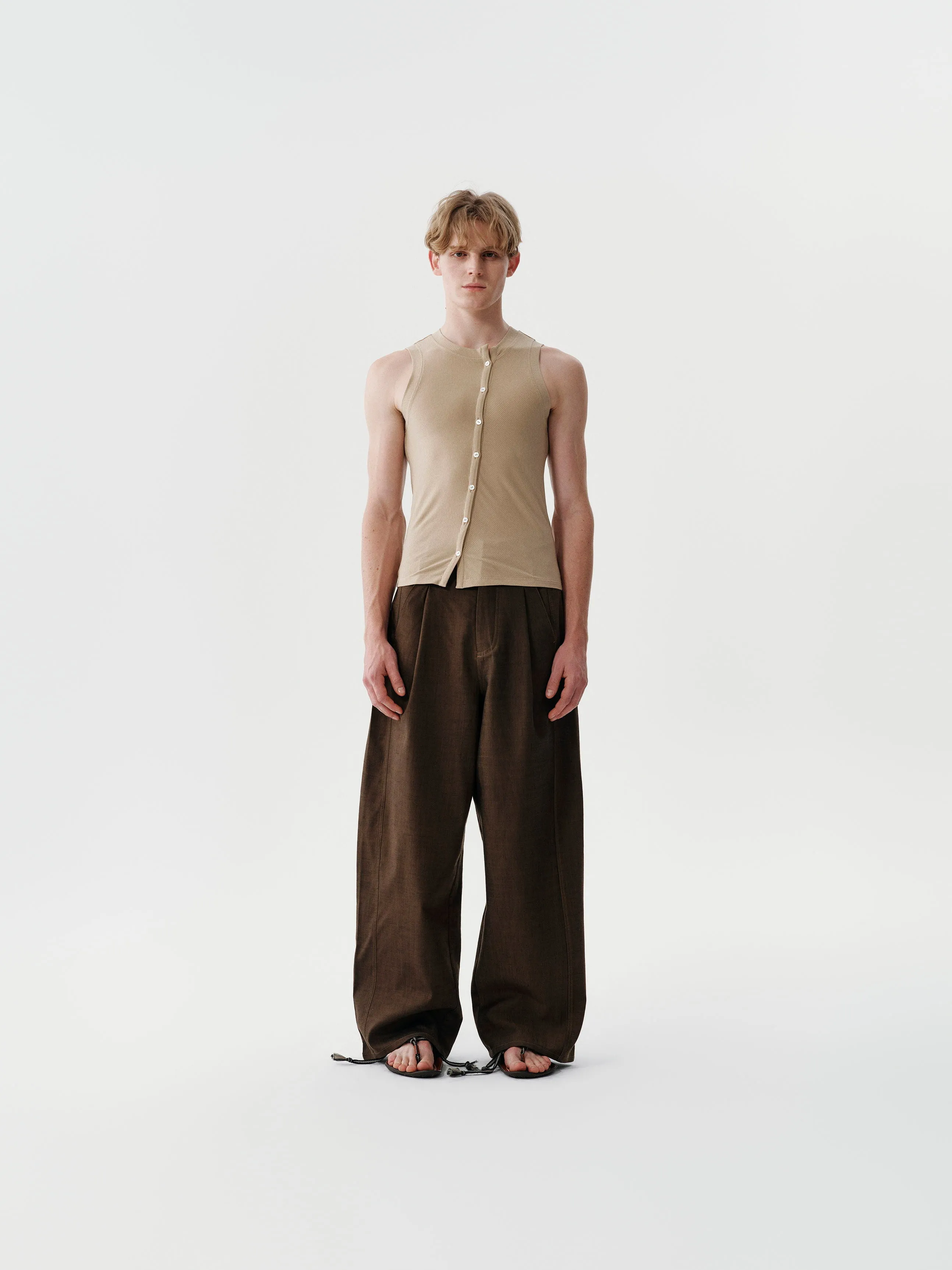 Contour Pleat Trousers sold by YHONE