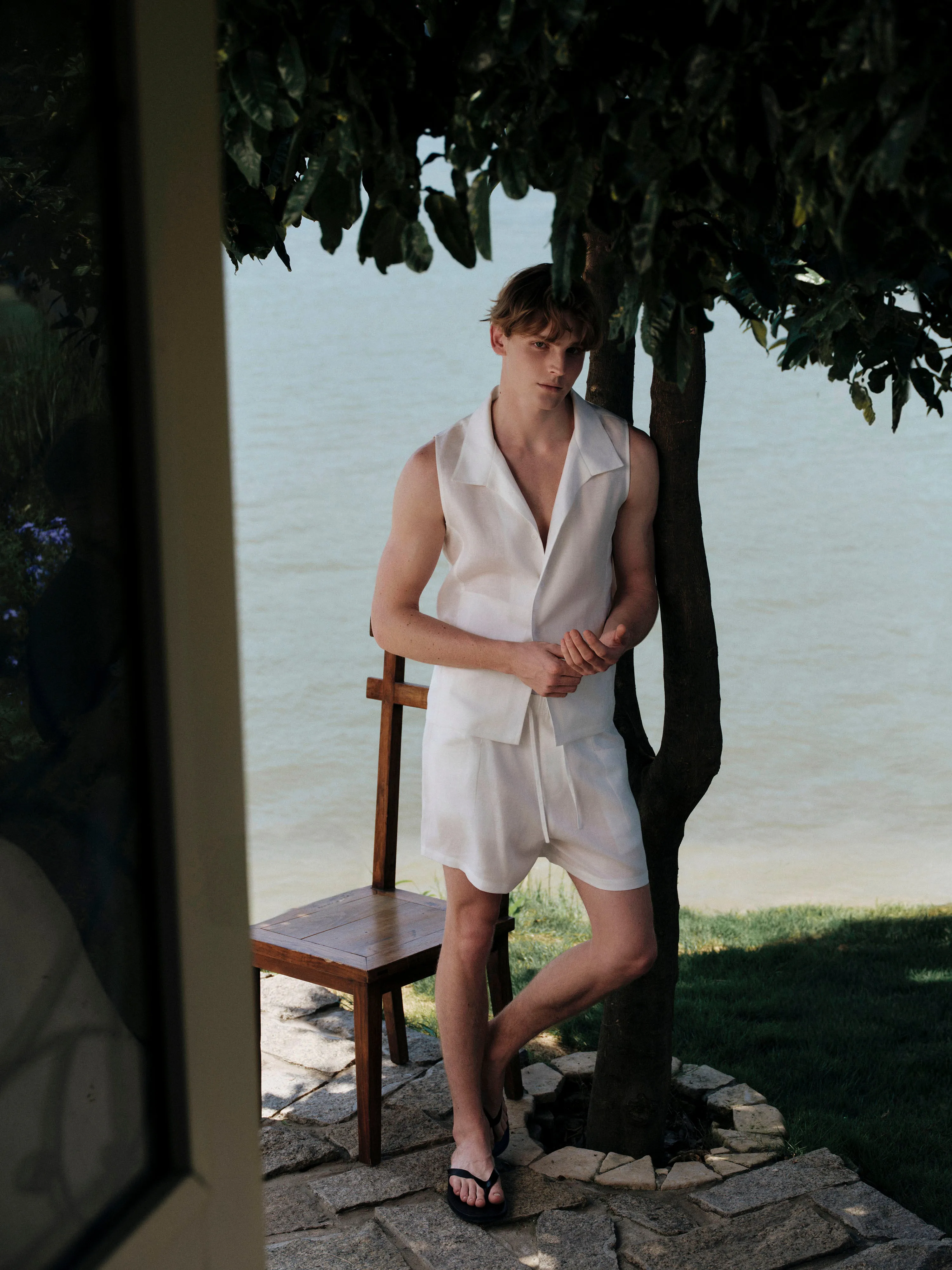 Open Collar Shirt Vest sold by YHONE product image thumbnail 3