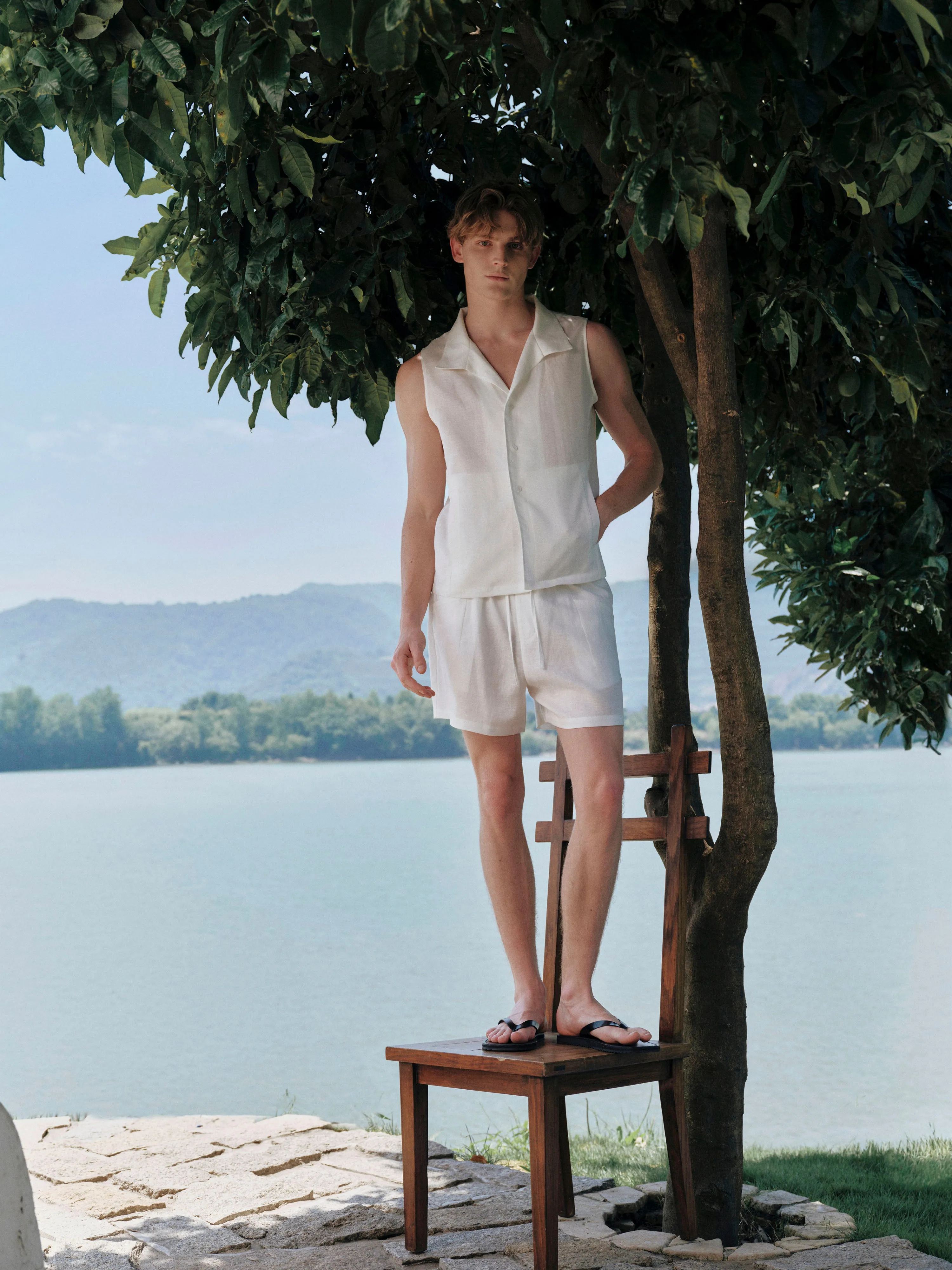 Open Collar Shirt Vest sold by YHONE product image thumbnail 4