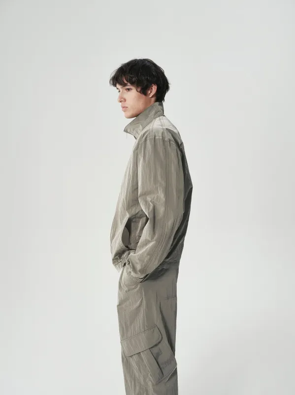 Crinkle Nylon Track Jacket made by YHONE