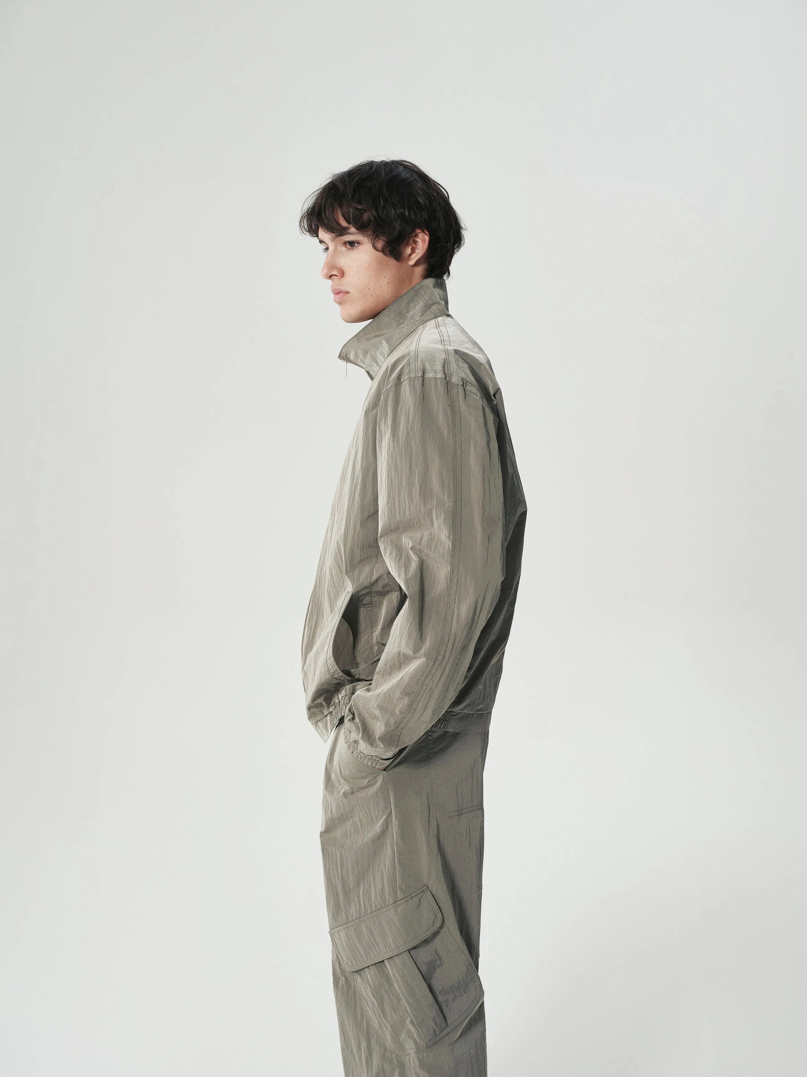 Crinkle Nylon Track Jacket sold by YHONE