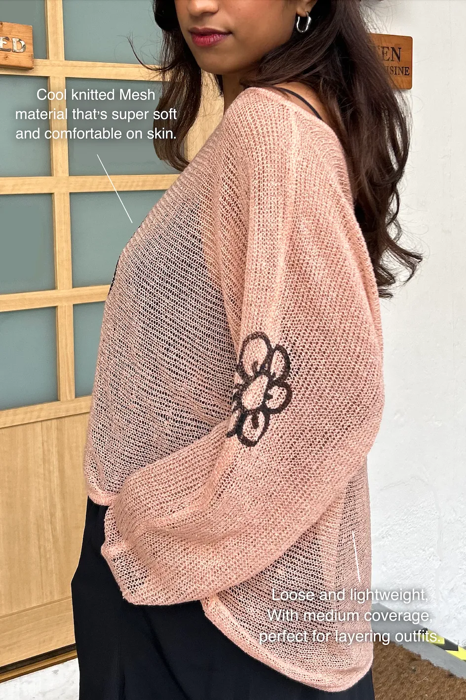 PEACH DAISY MESH SWEATER sold by Playhood product image thumbnail 3