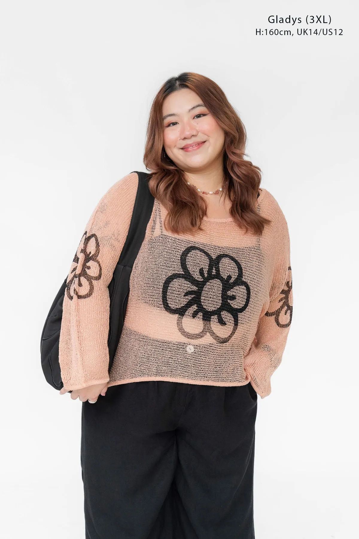 PEACH DAISY MESH SWEATER sold by Playhood