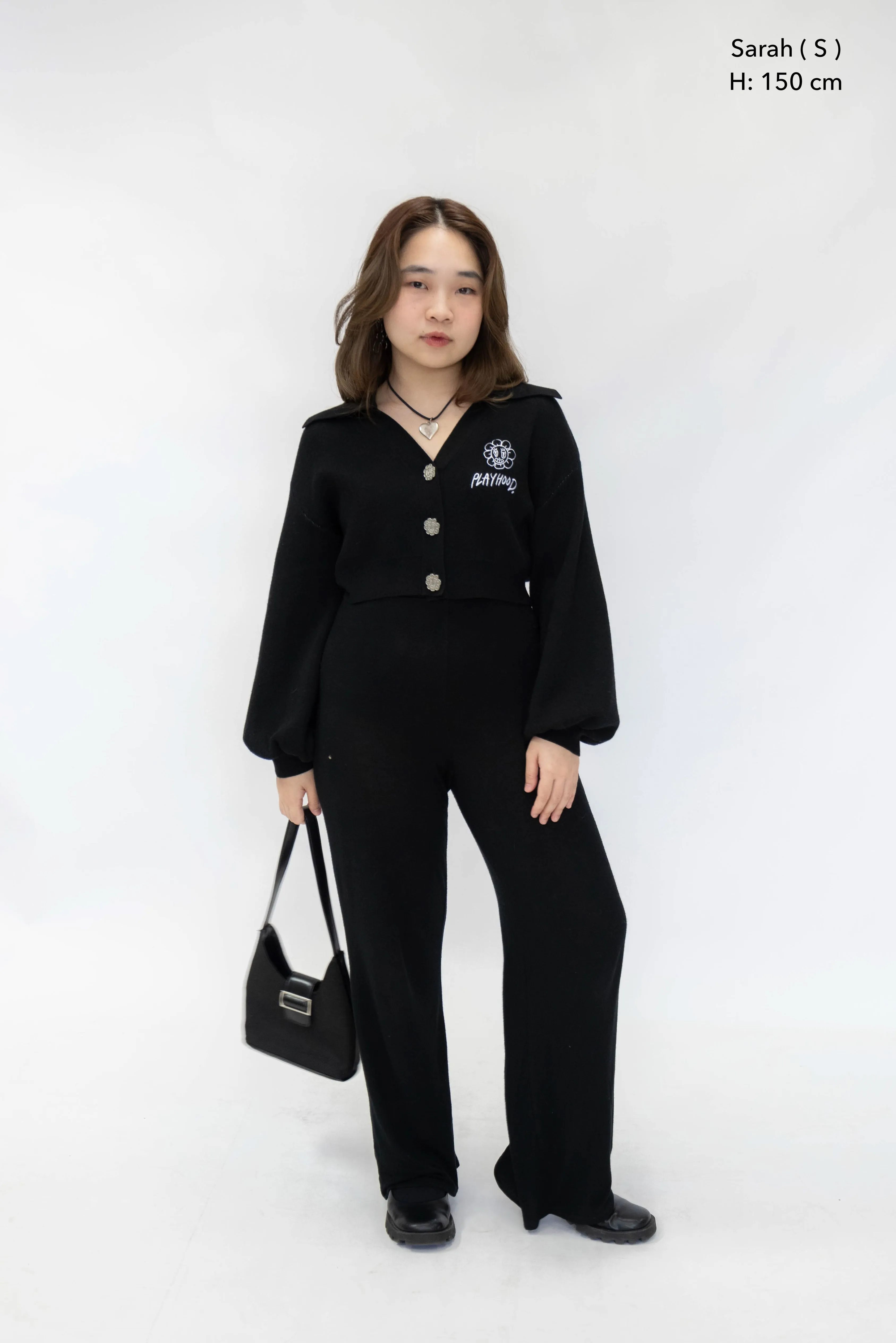 Black Hoodie Lover Crop Cardigan sold by Playhood product image thumbnail 2