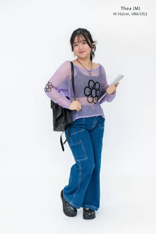 PURPLE DAISY MESH SWEATER sold by Playhood