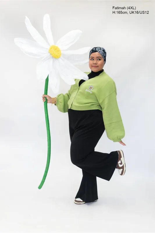 Green Hoodie Daisy Crop Cardigan sold by Playhood