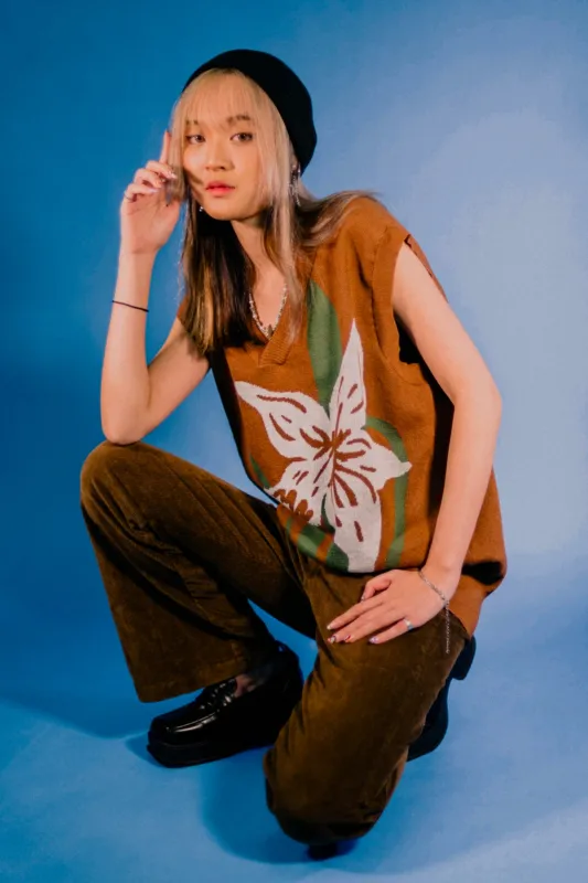 Chestnut Brown Lily Knit Vest sold by Playhood