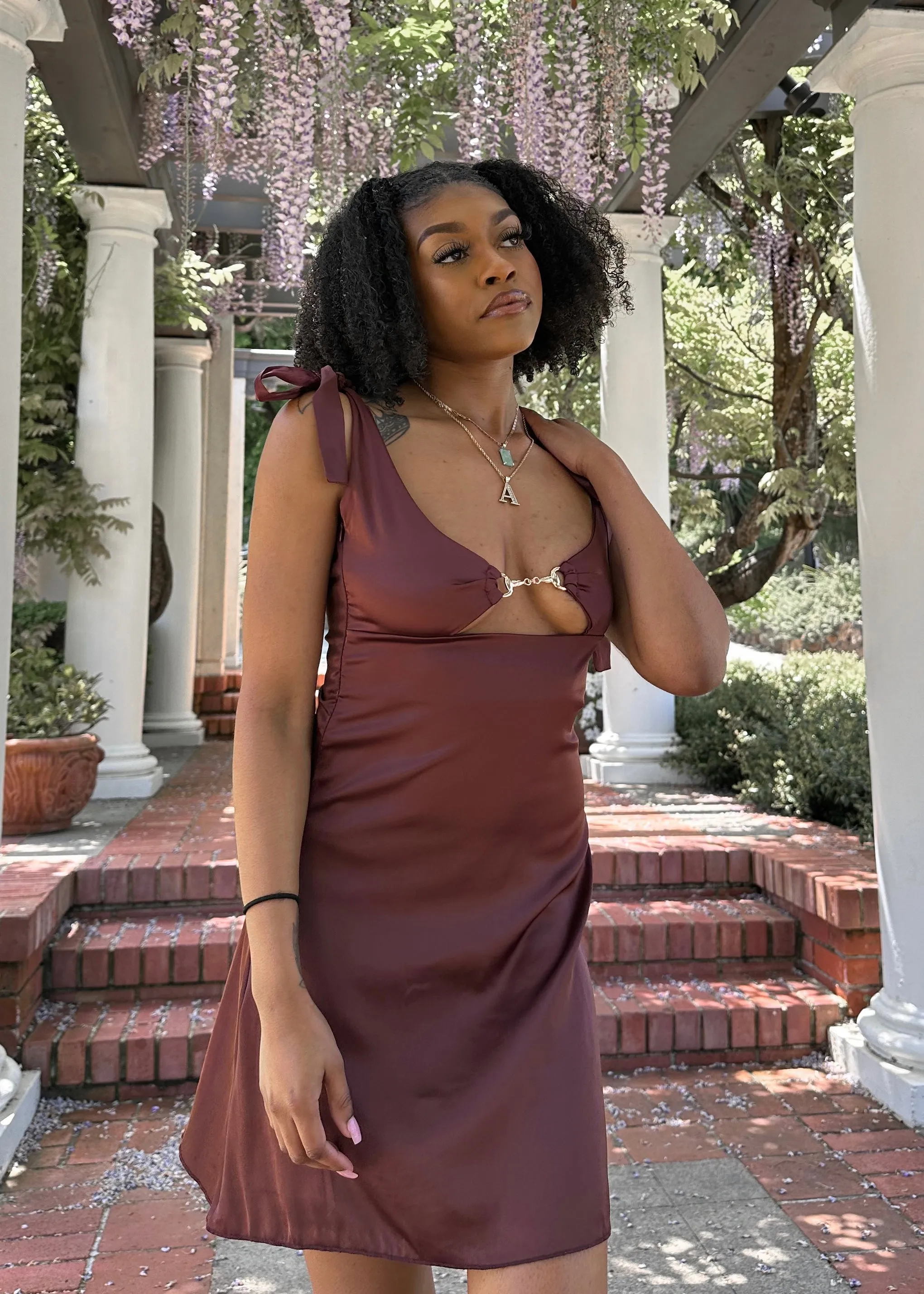 KAIA DRESS (BROWN) sold by Lemon Heaven