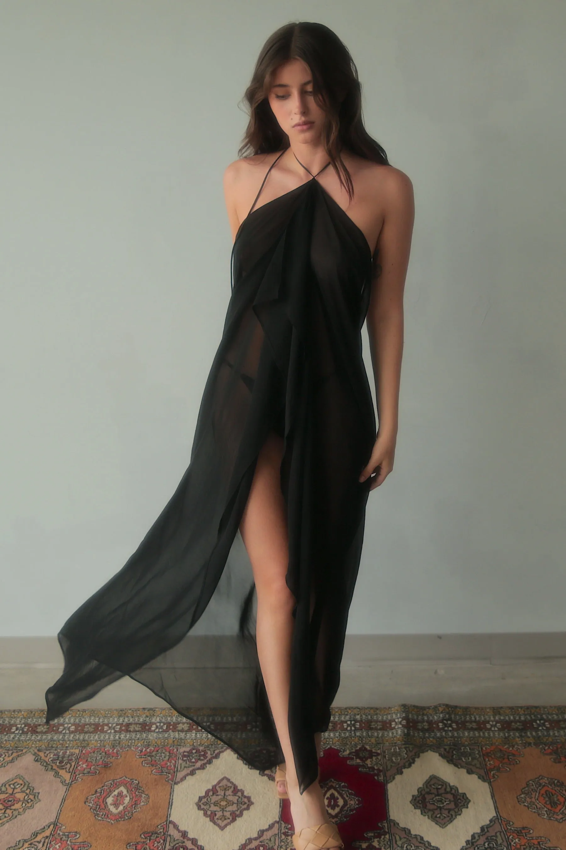 Silk Halter Dress sold by Kat Zarra product image thumbnail 2