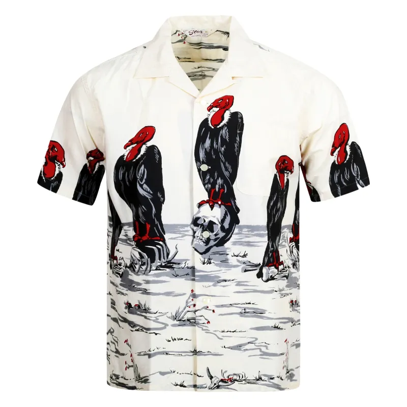 Condor Printed Broad Cotton SH38120 Off White Hawaiian Shirt SoH10096 sold by Sugar Cane