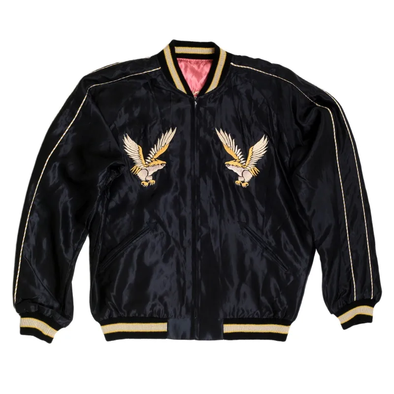 American Eagle Embroidered TT13756 Black Souvenir Jacket TOYOSC7526 made by Sugar Cane