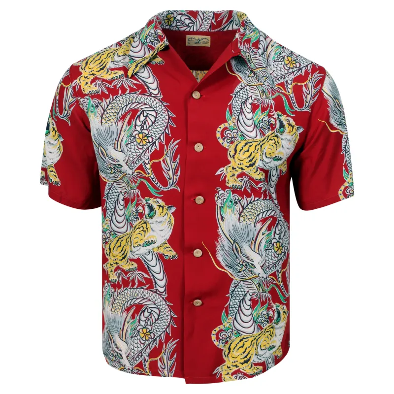 Special Edition Tornado Tiger SS38417 Red Hawaiian Shirt SURF11099 made by SUNSURF