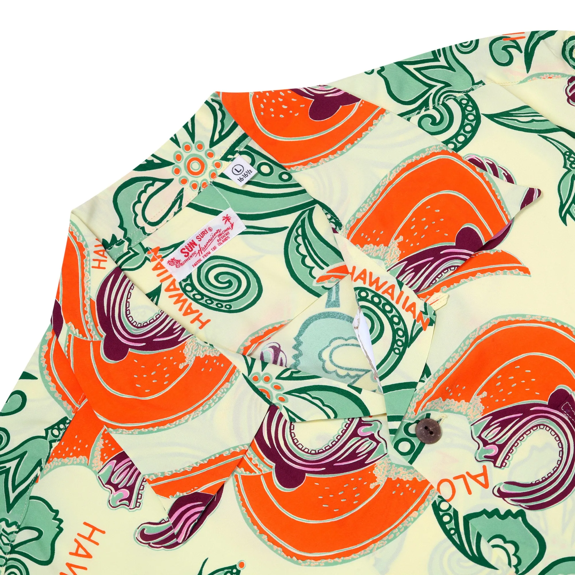 Mahiole Printed SS38333 Rayon Made Yellow Hawaiian Shirt SURF11098 sold by Sugar Cane product image thumbnail 3