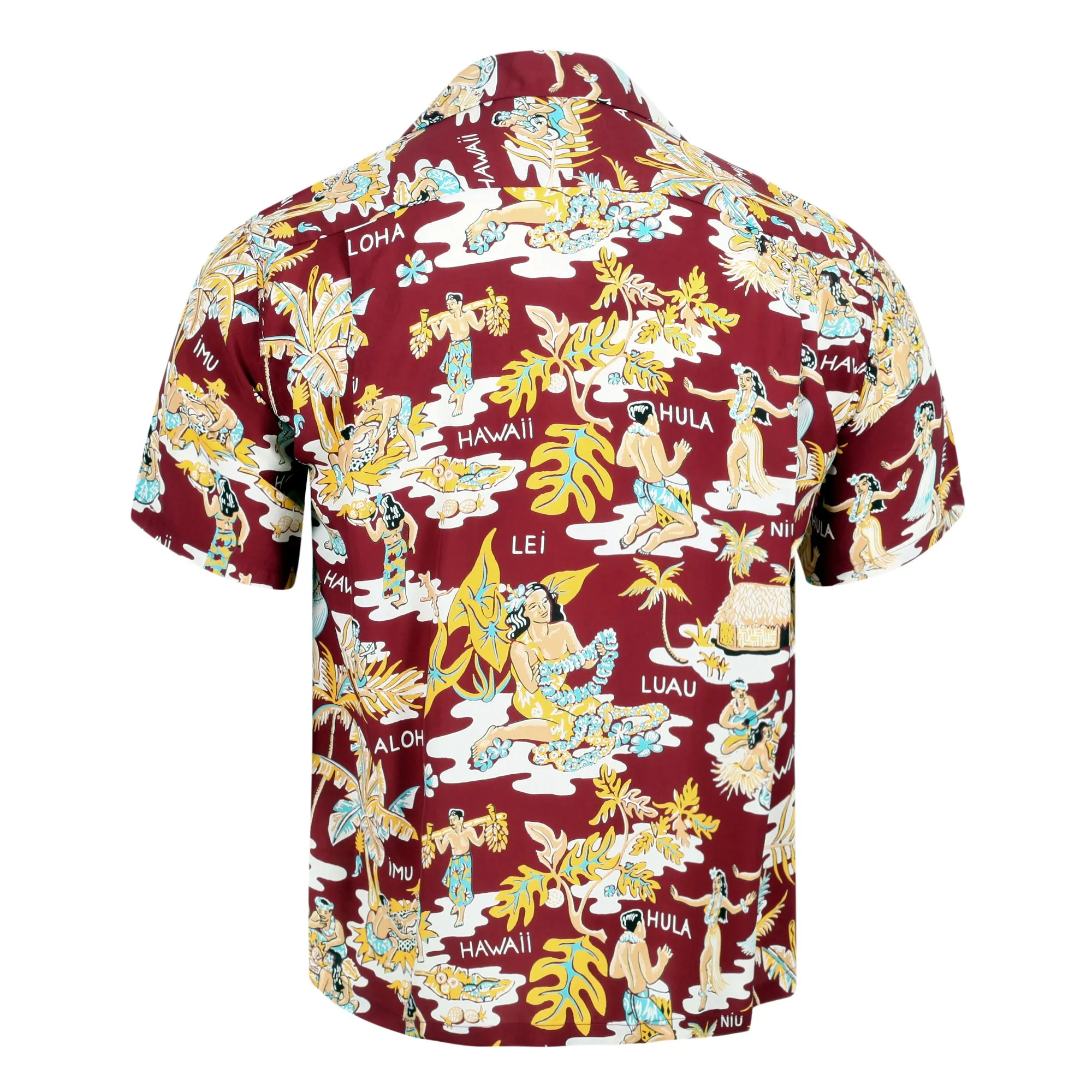 Wine Luau Printed SS38025 Hawaiian Shirt with Cuban Collar SURF10085 sold by Sugar Cane product image thumbnail 2