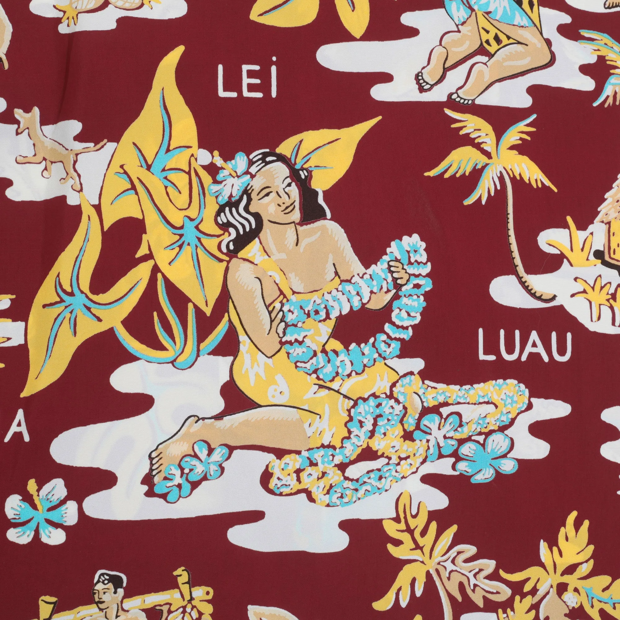 Wine Luau Printed SS38025 Hawaiian Shirt with Cuban Collar SURF10085 sold by Sugar Cane product image thumbnail 5