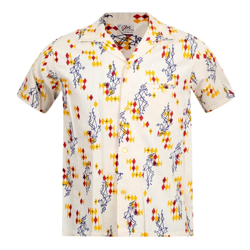 Pierrot Off White SH36951 Star of Hollywood Hawaiian Shirt SoH9371 sold by Sugar Cane