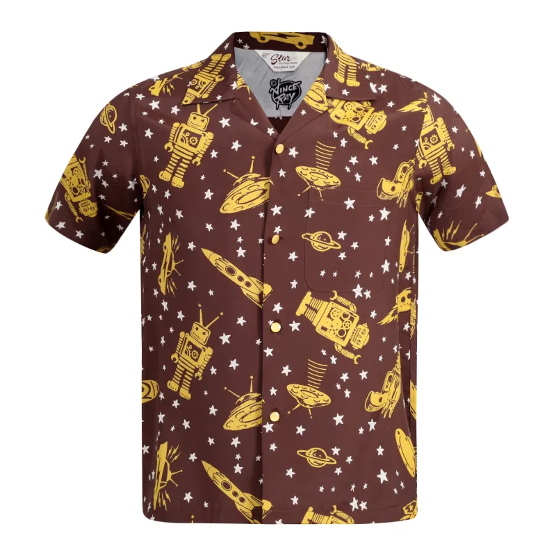 Vince Ray Star of Hollywood SH37591 Space Rockets Brown Shirt SoH9045 sold by Sugar Cane