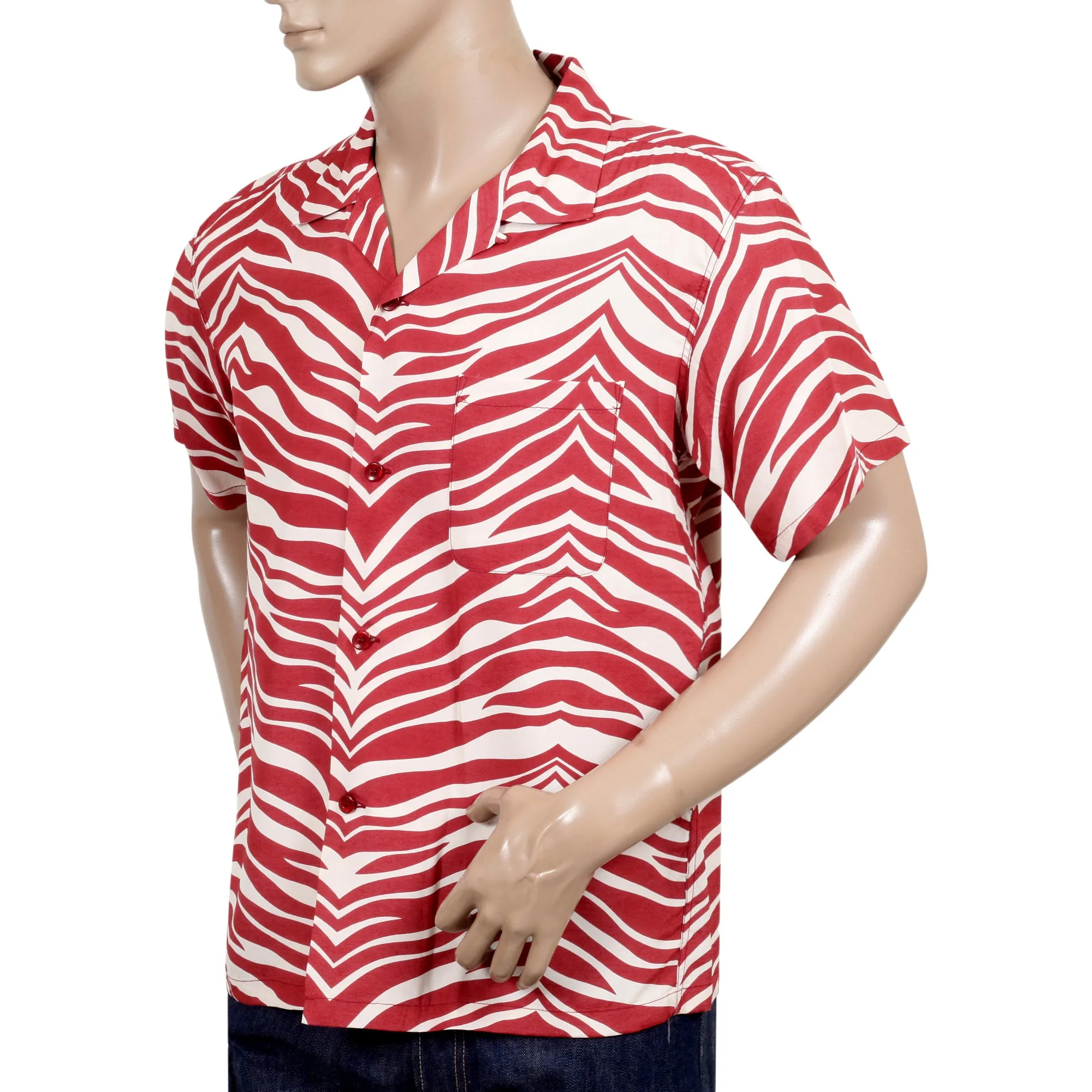 Zebra Printed Star of Hollywood SH37879 Orange Hawaiian Shirt SoH9039 sold by Sugar Cane product image thumbnail 4