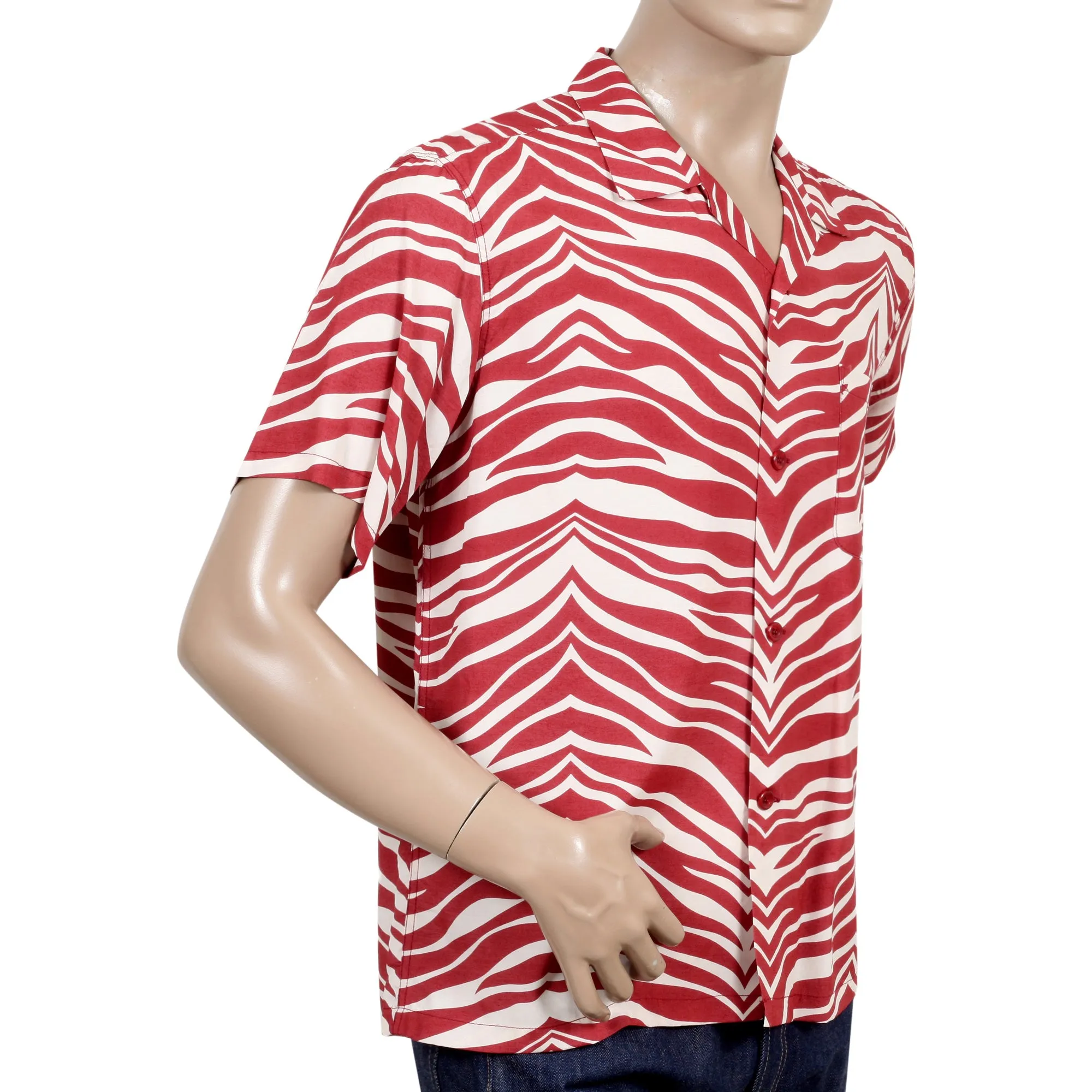 Zebra Printed Star of Hollywood SH37879 Orange Hawaiian Shirt SoH9039 sold by Sugar Cane product image thumbnail 5