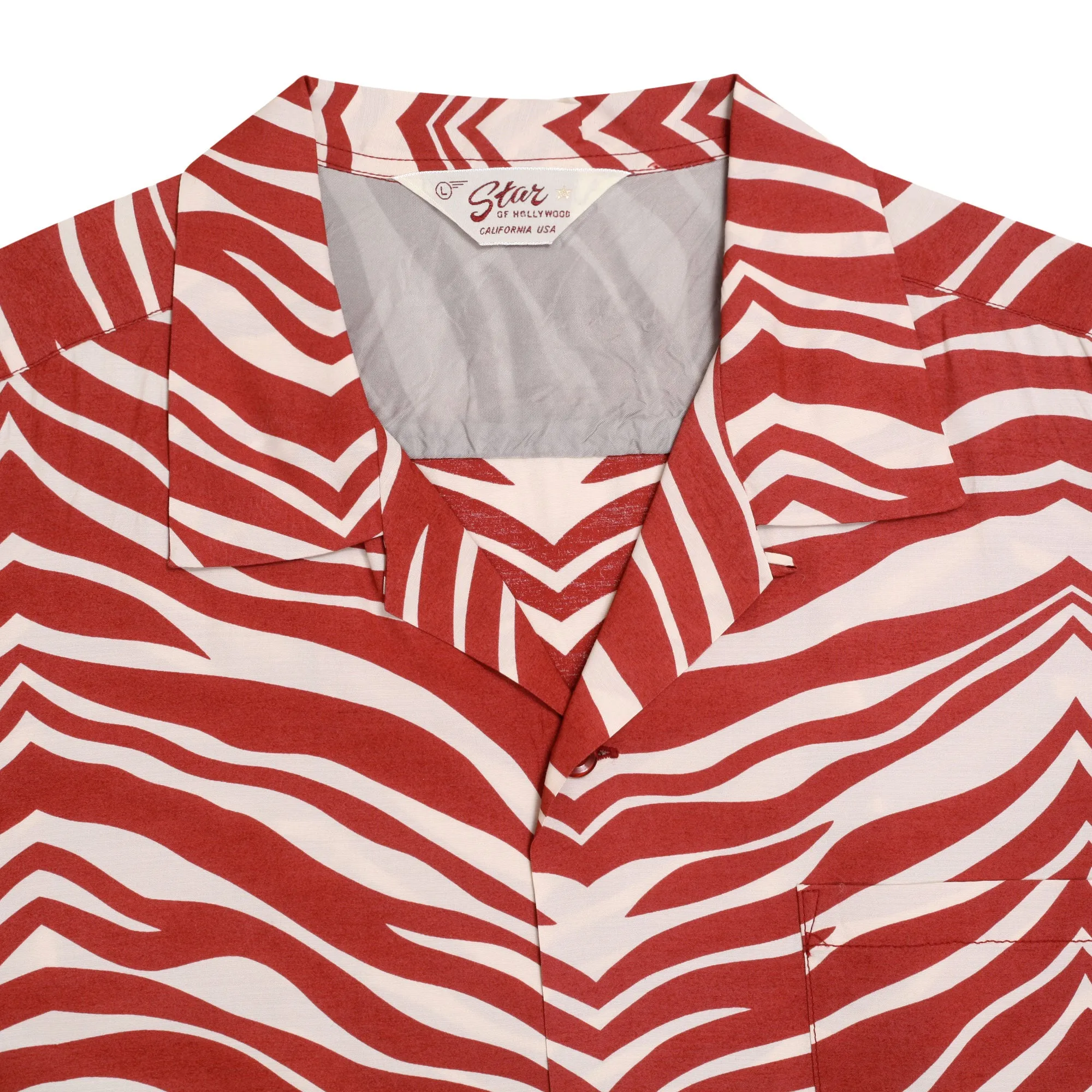 Zebra Printed Star of Hollywood SH37879 Orange Hawaiian Shirt SoH9039 sold by Sugar Cane product image thumbnail 3