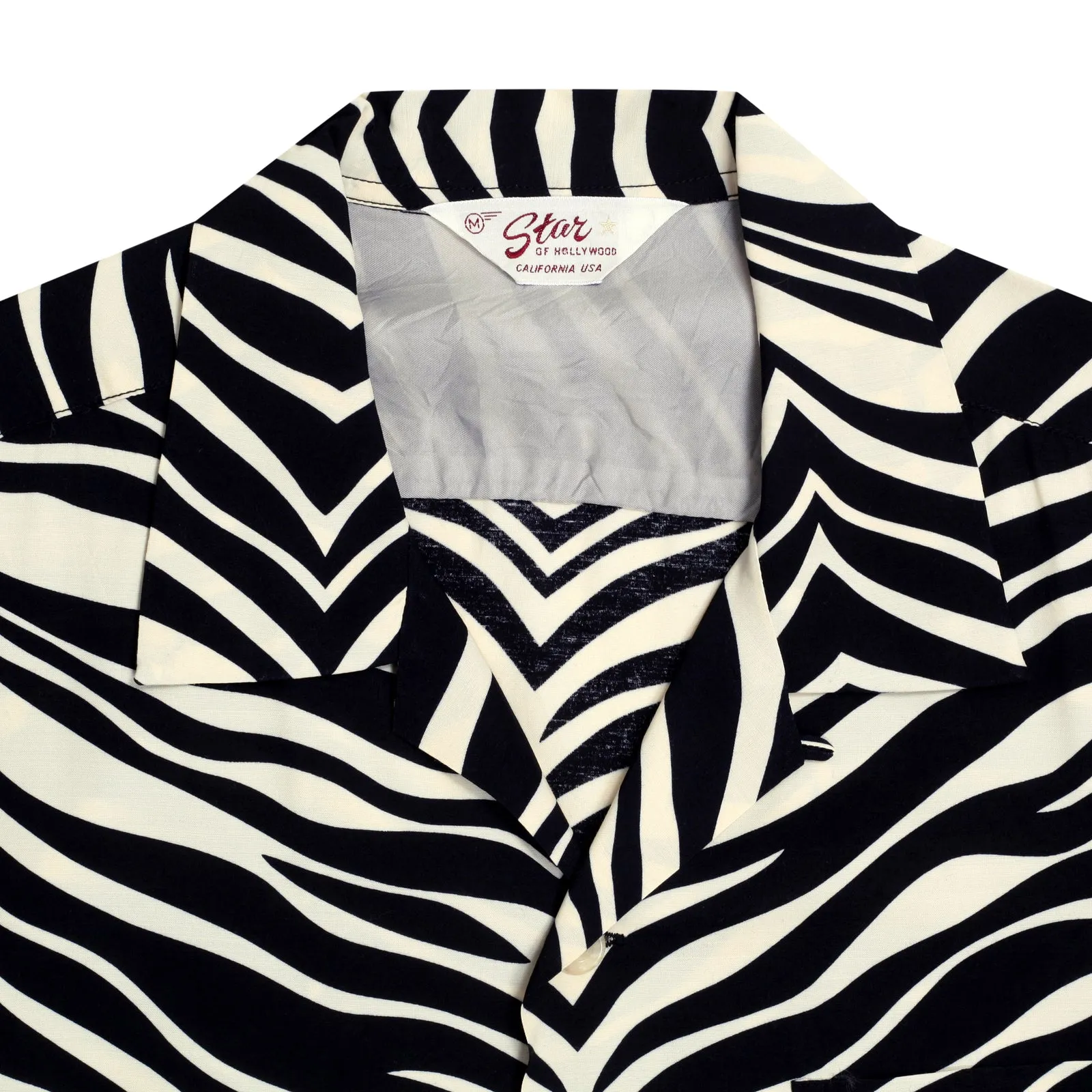 Short Sleeve SH37879 Rayon Zebra Printed Black Hawaiian Shirt SoH8663 sold by Sugar Cane product image thumbnail 4