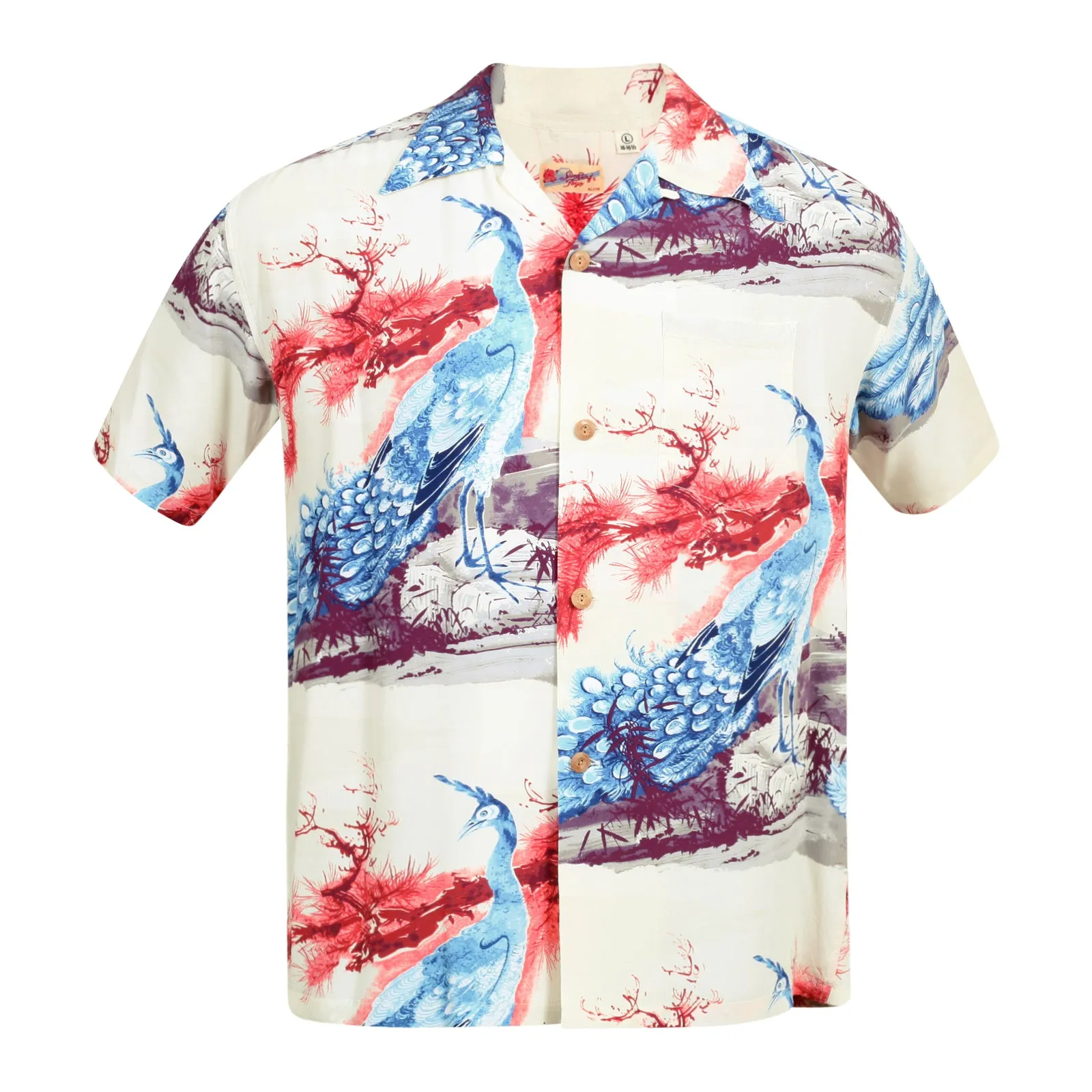 Pikake Symbol of Hawaii Printed SS37793 Beige Hawaiian Shirt SURF8594 sold by Sugar Cane product image thumbnail 3