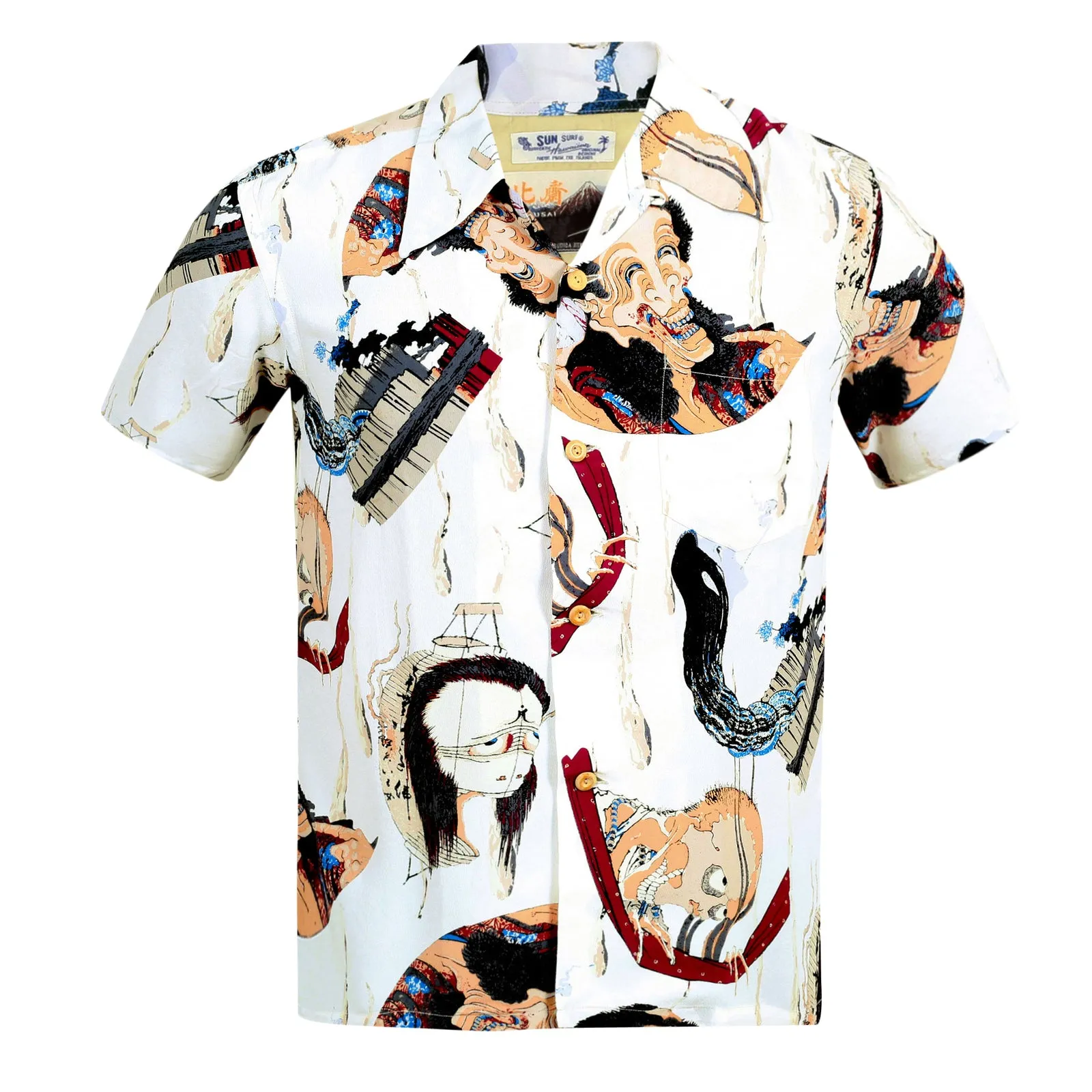 Mens One Hundred Ghost Tales Printed SS37653 Off White Shirt SURF7542 sold by Sugar Cane product image thumbnail 2