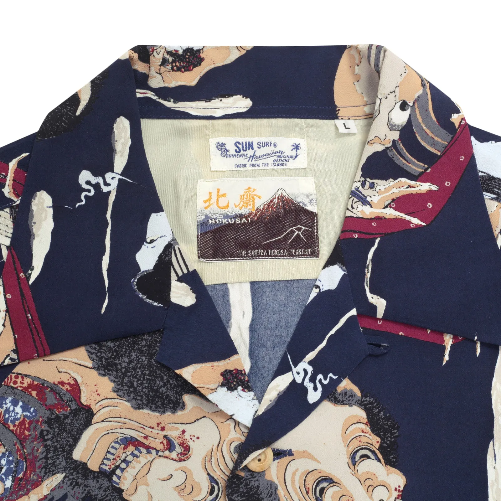 One Hundred Ghost Tales Printed SS37653 Navy Hawaiian Shirt SURF7543 sold by Sugar Cane product image thumbnail 5