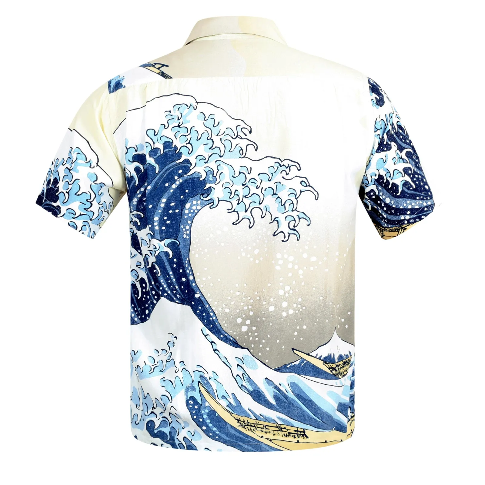 Great Wave of Kanaqawa Print SS37651 Off White Hawaiian Shirt SURF7539 sold by Sugar Cane product image thumbnail 4