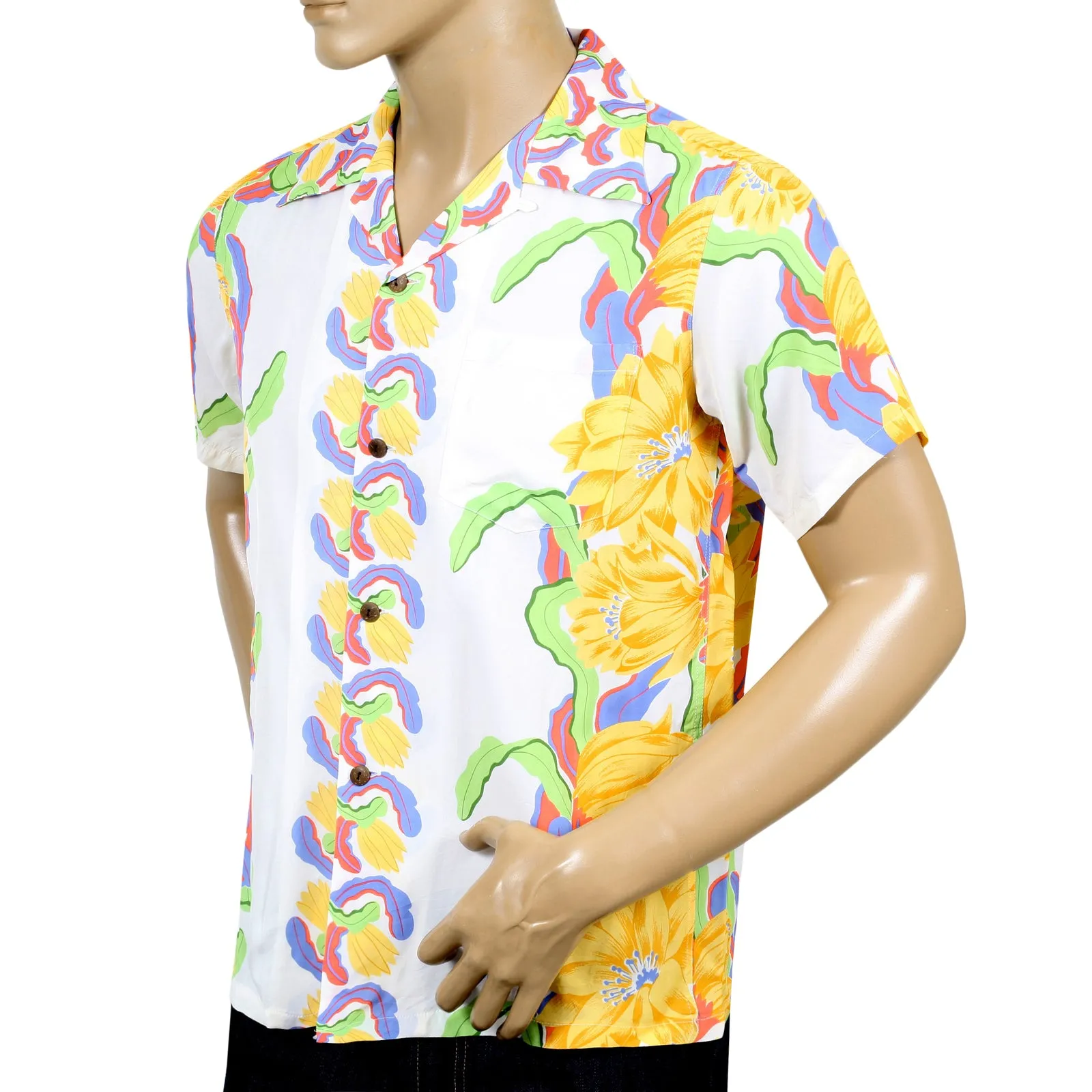 Night Blooming Cereus Printed SS33876 White Hawaiian Shirt SURF7568 sold by Sugar Cane product image thumbnail 5