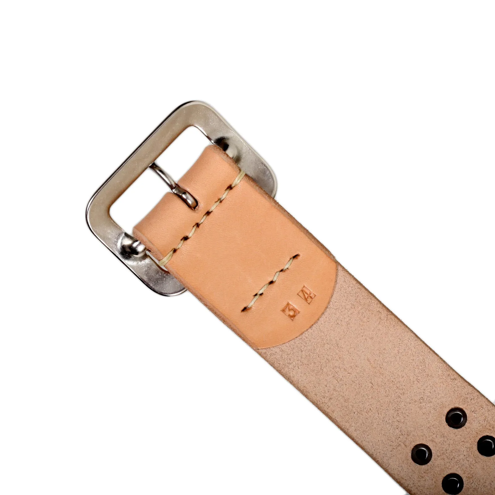 Beige Cowhide SC02322 Leather Garrison Belt with Studs CANE5728 sold by Sugar Cane product image thumbnail 4