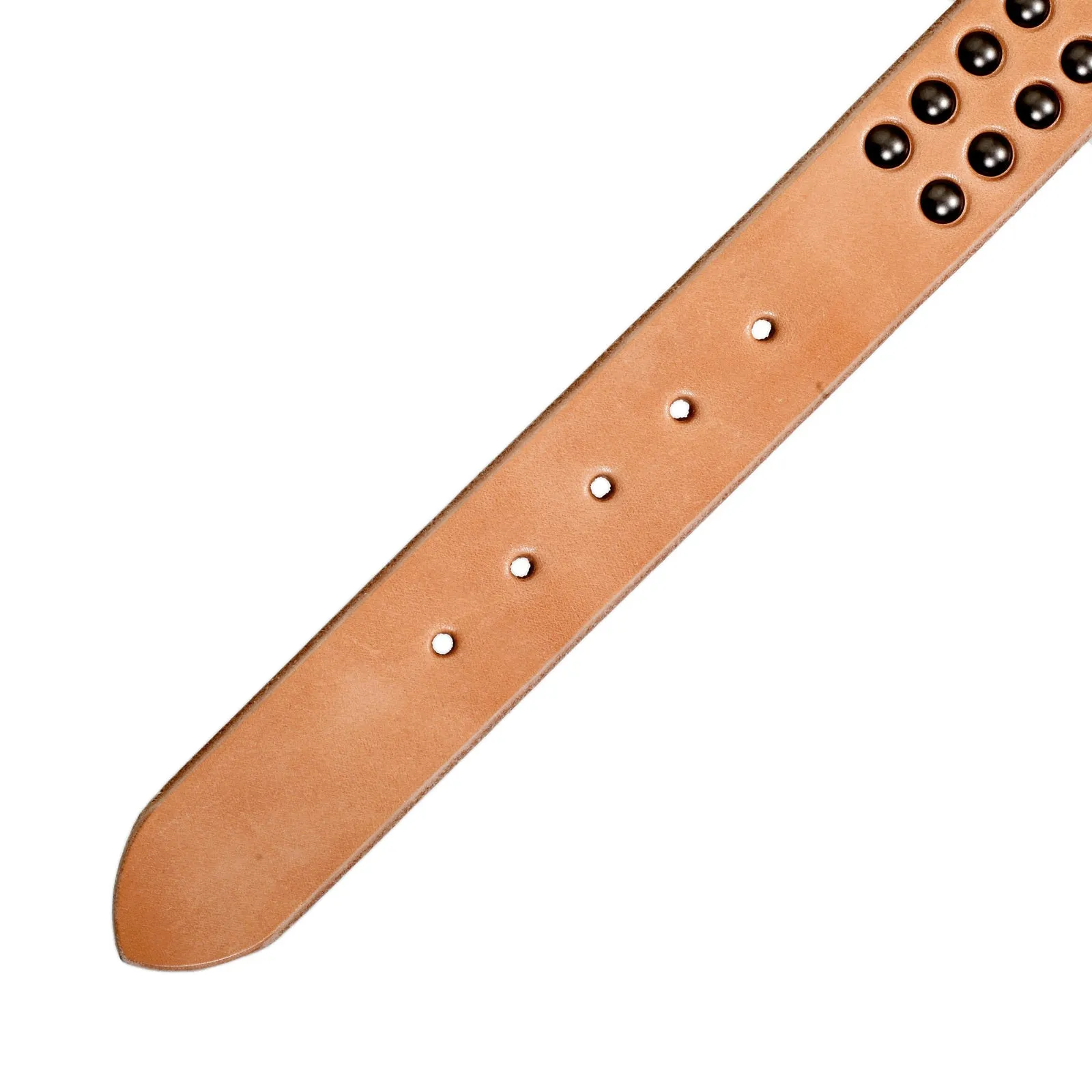 Beige Cowhide SC02322 Leather Garrison Belt with Studs CANE5728 sold by Sugar Cane product image thumbnail 2