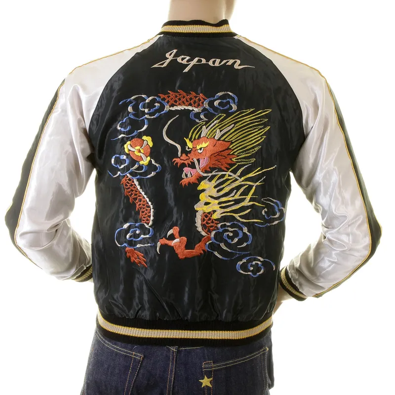 Dragon Embroidered TT12420 Black and Ivory Souvenir Jacket TOYOSC2022A sold by Sugar Cane