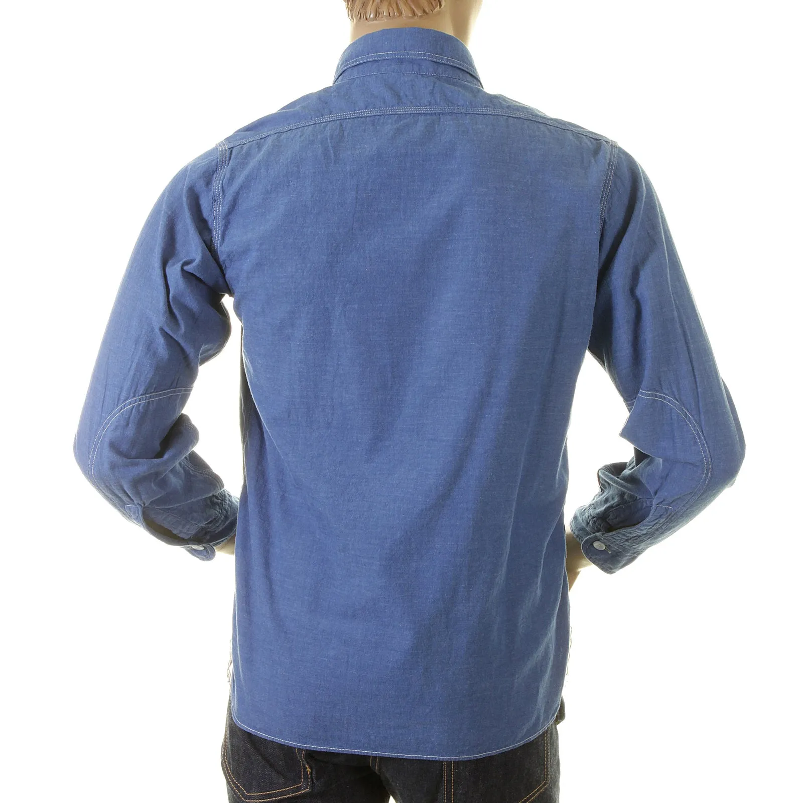 Sugar Cane VAT DYE blue chambray SC25513 work shirt CANE2017 sold by Sugar Cane product image thumbnail 5