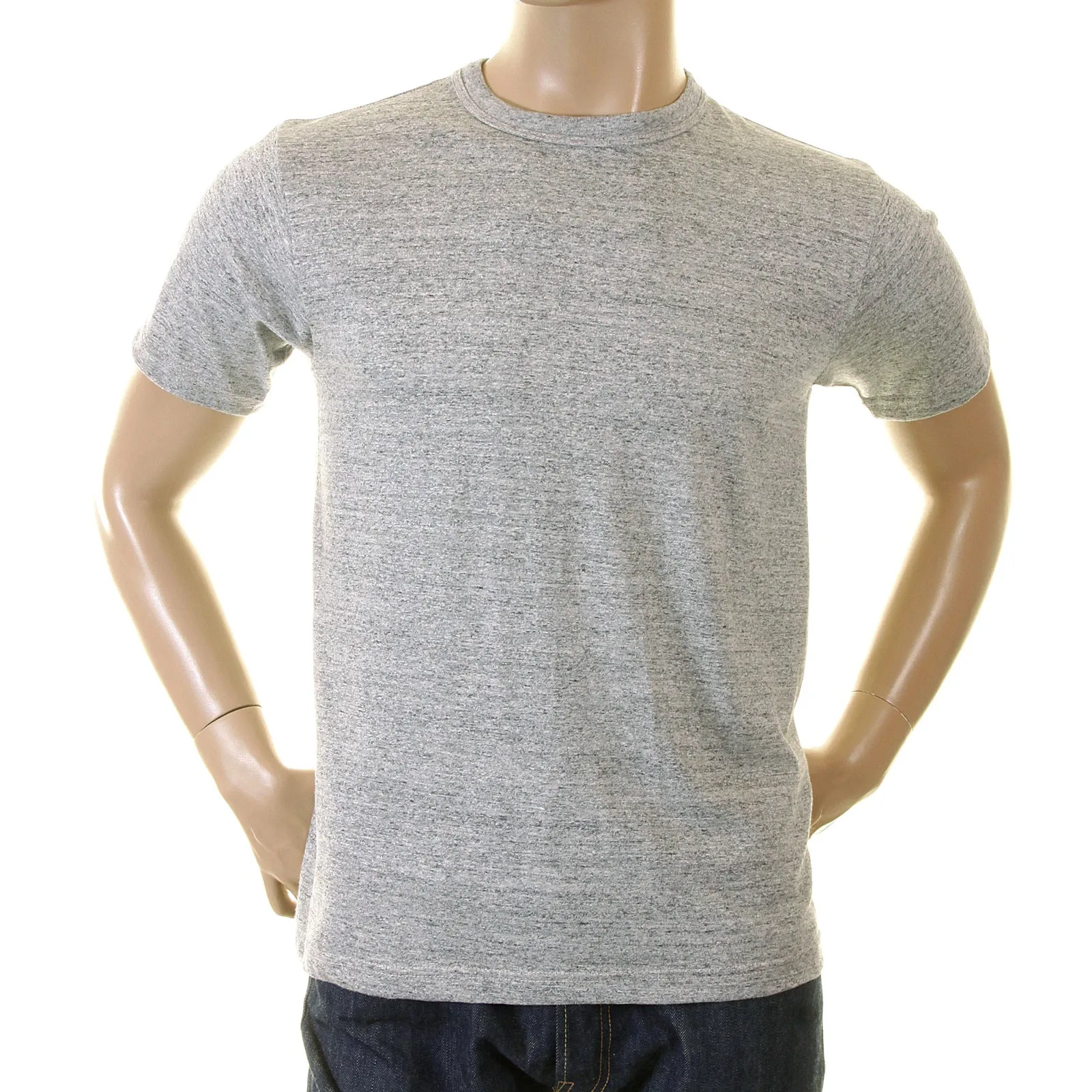 Cotton Marl Grey WV73544 Crew Neck Regular Fit Short Sleeve T Shirt CANE2023 sold by Sugar Cane