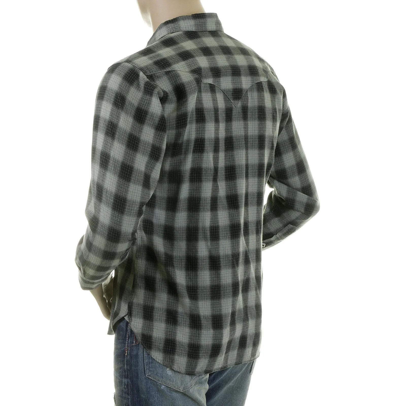 Grey Check SC25371 Western Shirt with Diamond Shaped Buttons CANE2825 sold by Sugar Cane product image thumbnail 5