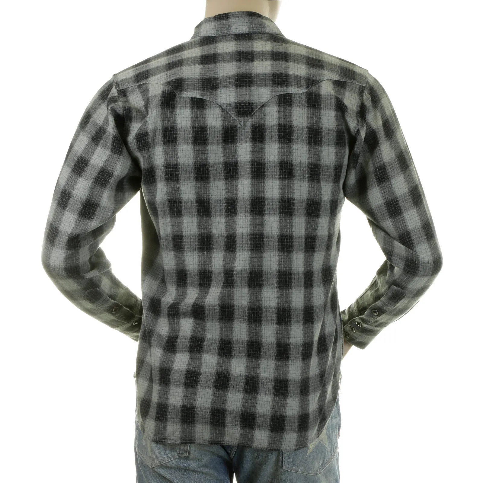 Grey Check SC25371 Western Shirt with Diamond Shaped Buttons CANE2825 sold by Sugar Cane product image thumbnail 4