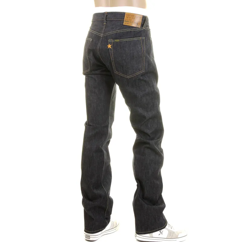 Non Wash Slimmer Fitting SC40724N Navy Selvedge Denim Jeans CANE2833 sold by Sugar Cane
